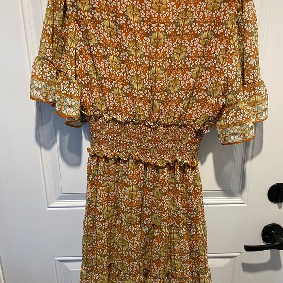 Max Studio Orange Floral Dress - Picture 3 of 4